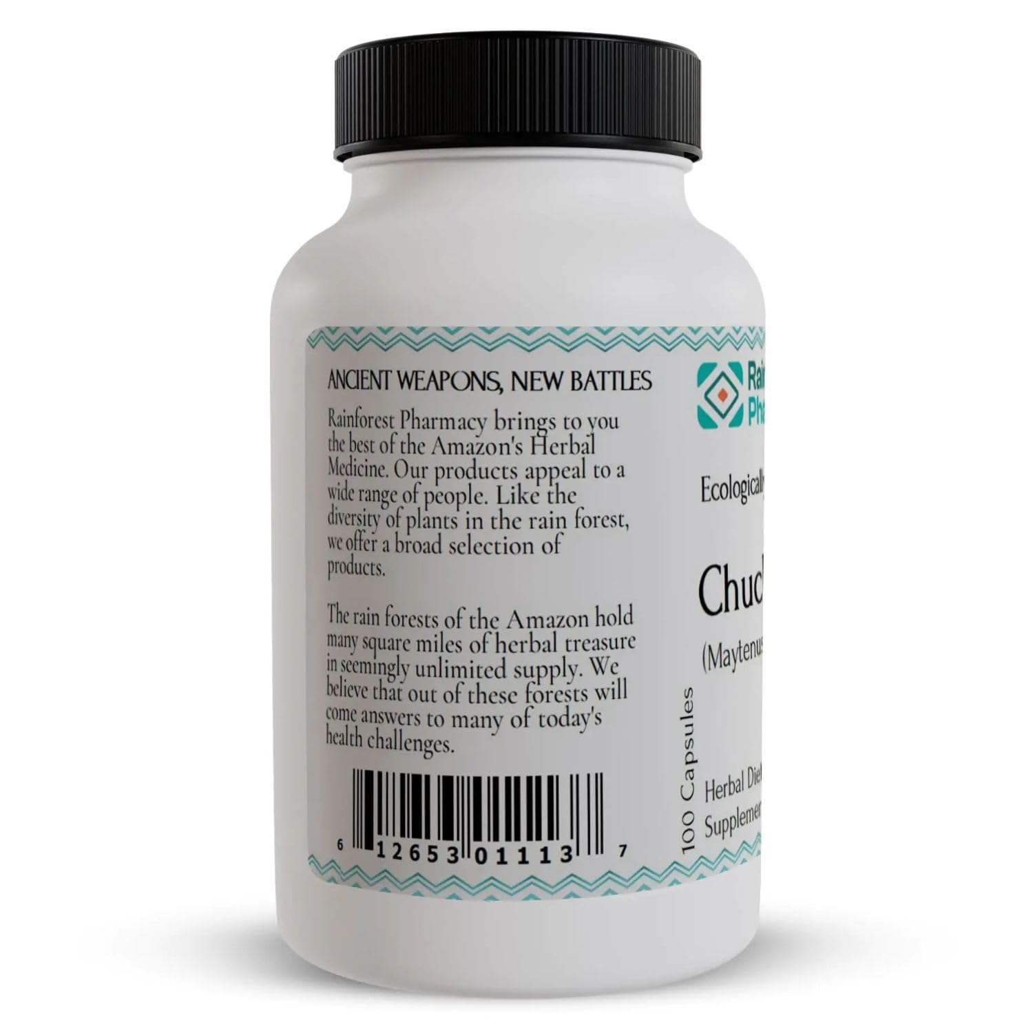 Rainforest Pharmacy Chuchuhuasi Herbal Supplement – 100 Vegetable Capsules, 500mg, Non-GMO, Sustainable, Ecologically Wildcrafted Amazon Rainforest Chuchuhuasi Bark - dailyvitalstore