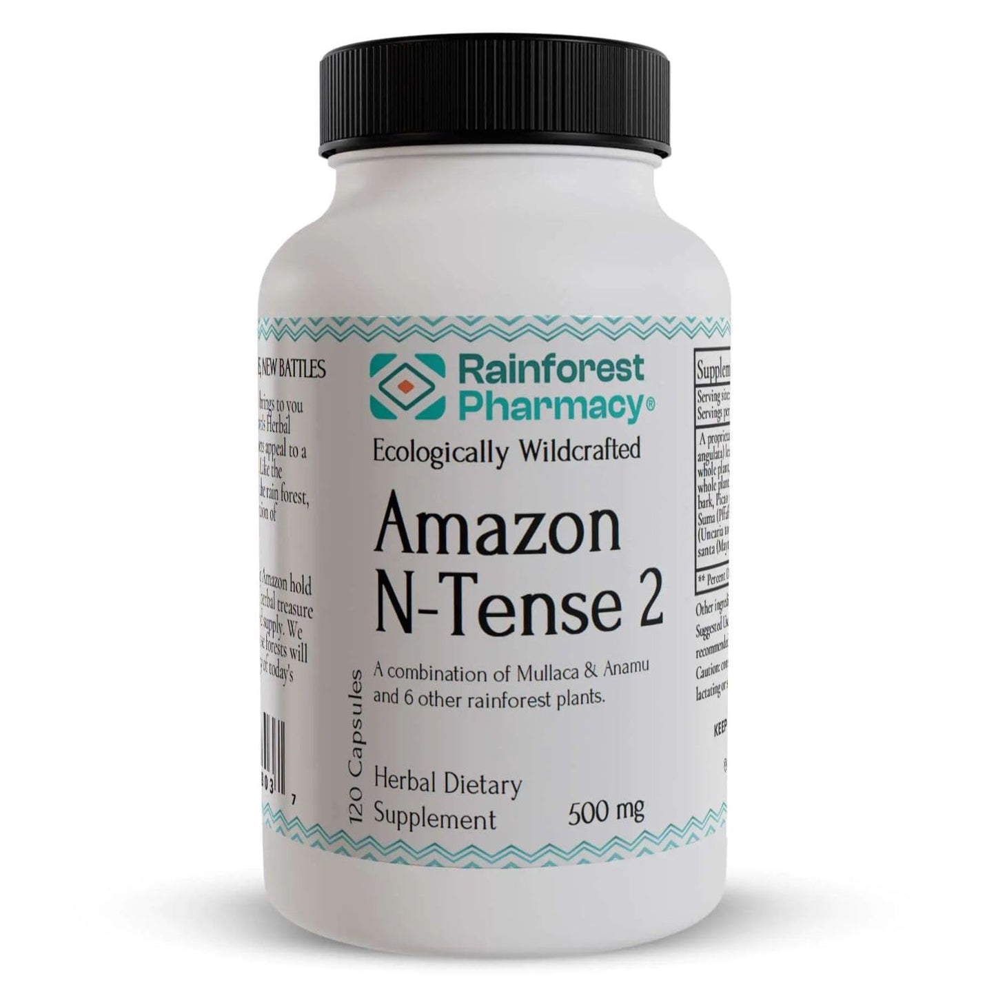 Rainforest Pharmacy N-Tense (2) Wildcrafted Amazon Rainforest Herbal Supplement to Support Cellular Health 500mg | 120 Vegetable Capsules with Mullaca, Anamu, Cat’s Claw, Suma - dailyvitalstore