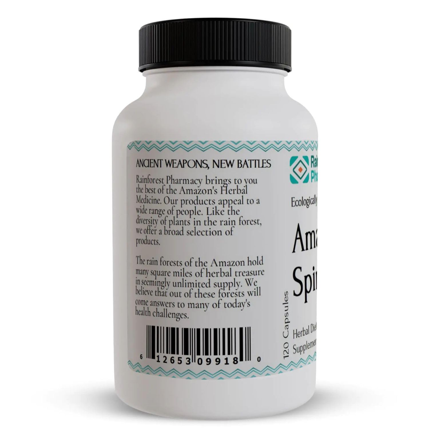 Rainforest Pharmacy Spiro Natural Herbal Supplement| 120 Vegetarian Capsules, 500 mg | Ecologically Wildcrafted Chanca Piedra & 5 Amazon Rainforest Herbs | Non-GMO - dailyvitalstore