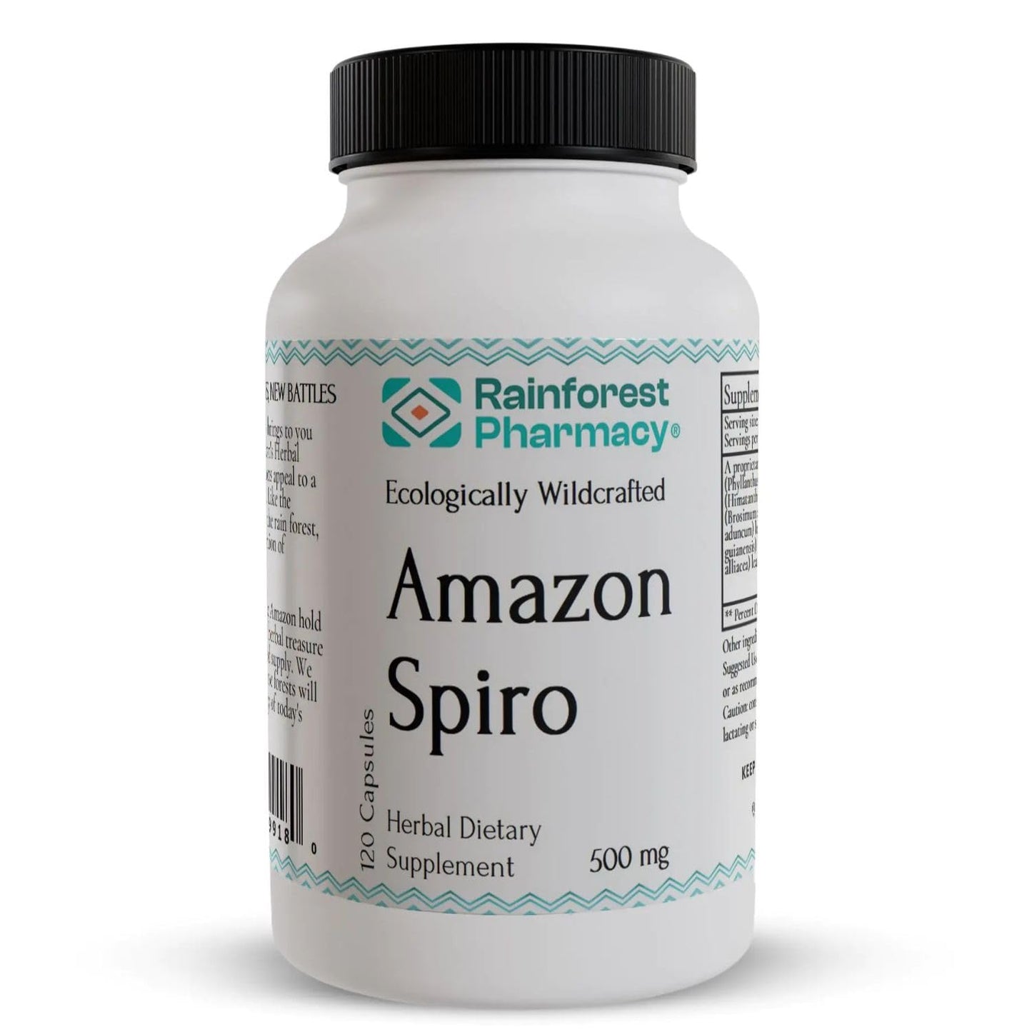 Rainforest Pharmacy Spiro Natural Herbal Supplement| 120 Vegetarian Capsules, 500 mg | Ecologically Wildcrafted Chanca Piedra & 5 Amazon Rainforest Herbs | Non-GMO - dailyvitalstore