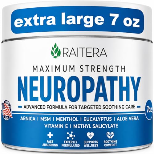 Raitera Neuropathy Cream – Extra Strength for Feet, Hands, Legs, Toes – Advanced Cooling Non-Greasy Fast Absorbing Formula - Natural Ingredients Frankincense, Arnica, Aloe Vera, Turmeric, MSM - dailyvitalstore
