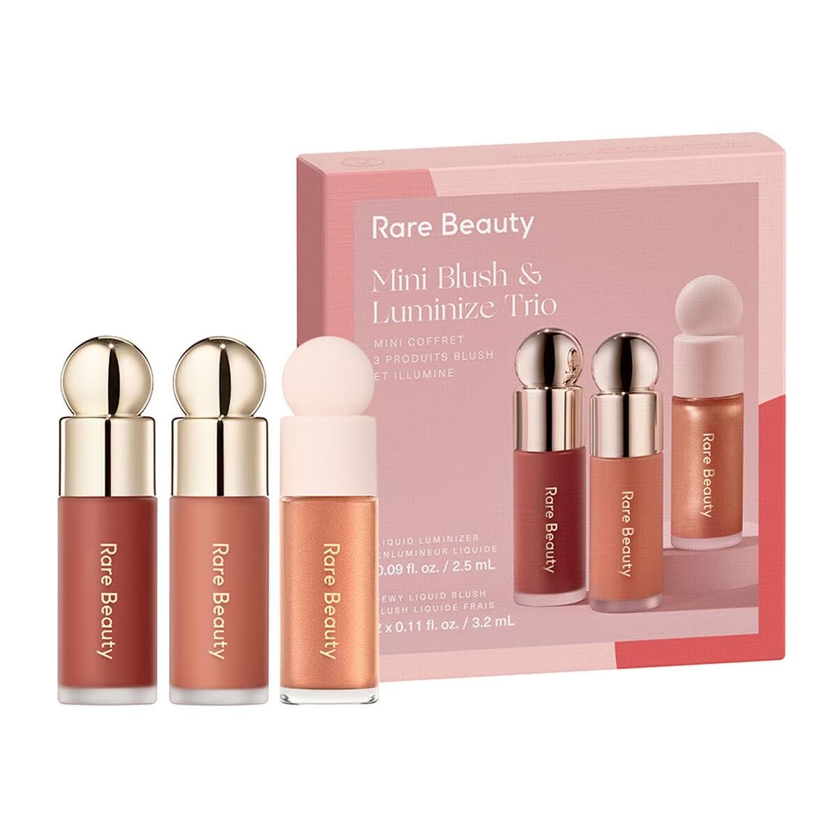 Rare Beauty Limited Edition Mini Blush & Luminize Trio - Beloved - Virtue - Enliven - New In Box - dailyvitalstore