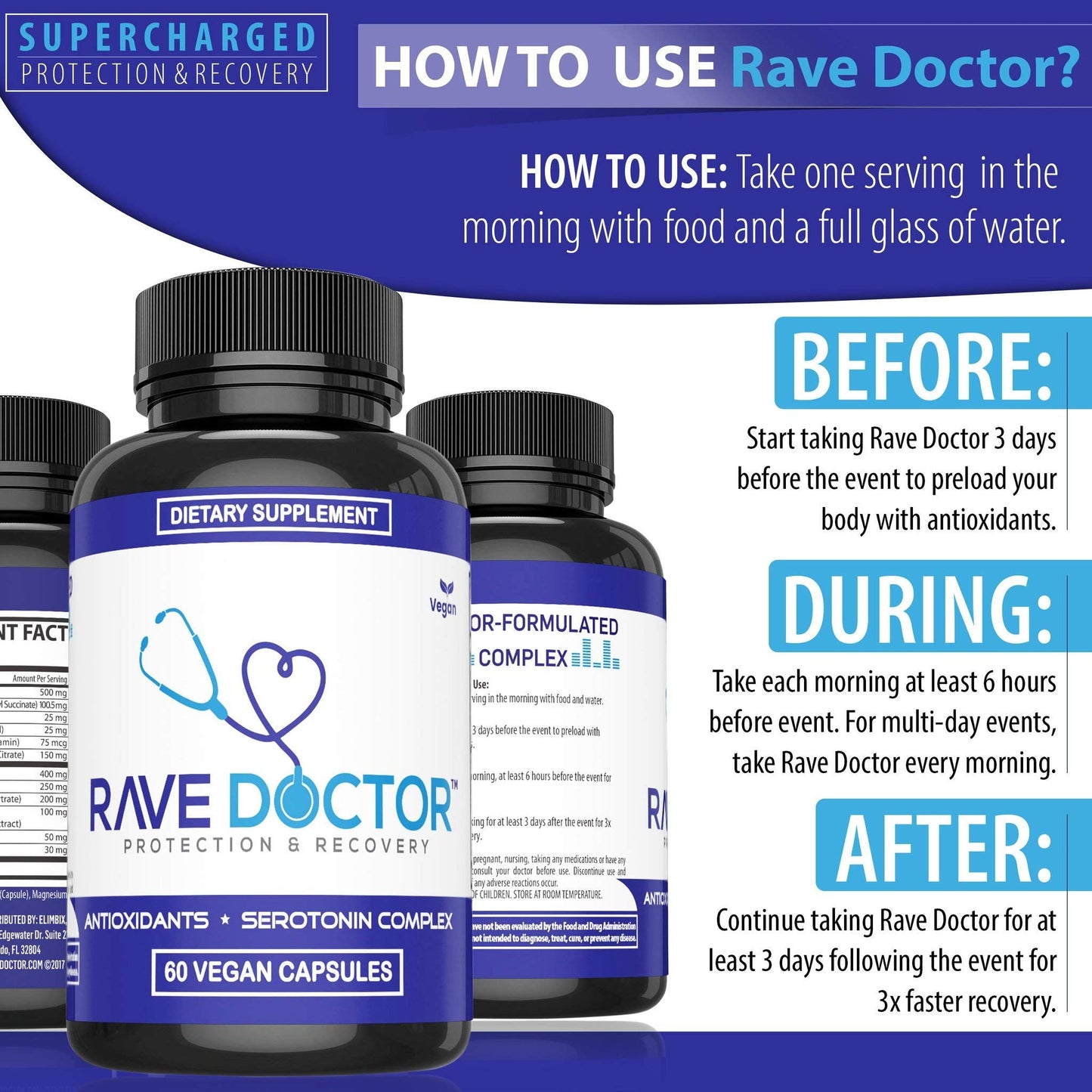 Rave Doctor 5 HTP Supplement - Essential Rave Vitamins for Festival Goers, Rave Accessories, Festival Essentials, Festival Gear, Rave Essentials, 5htp Supplement - dailyvitalstore