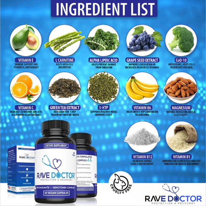Rave Doctor 5 HTP Supplement - Essential Rave Vitamins for Festival Goers, Rave Accessories, Festival Essentials, Festival Gear, Rave Essentials, 5htp Supplement - dailyvitalstore