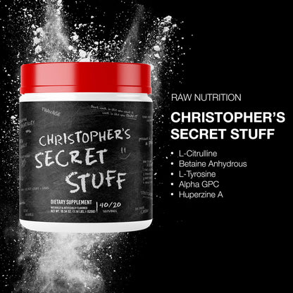 RAW Christopher's Secret Stuff Pre Workout Powder, Thavage (Tastes Like Winning) - Chris Bumstead CBUM Preworkout Supplement for Men & Women - Working Out, Hydration & Energy - 40 Servings - dailyvitalstore