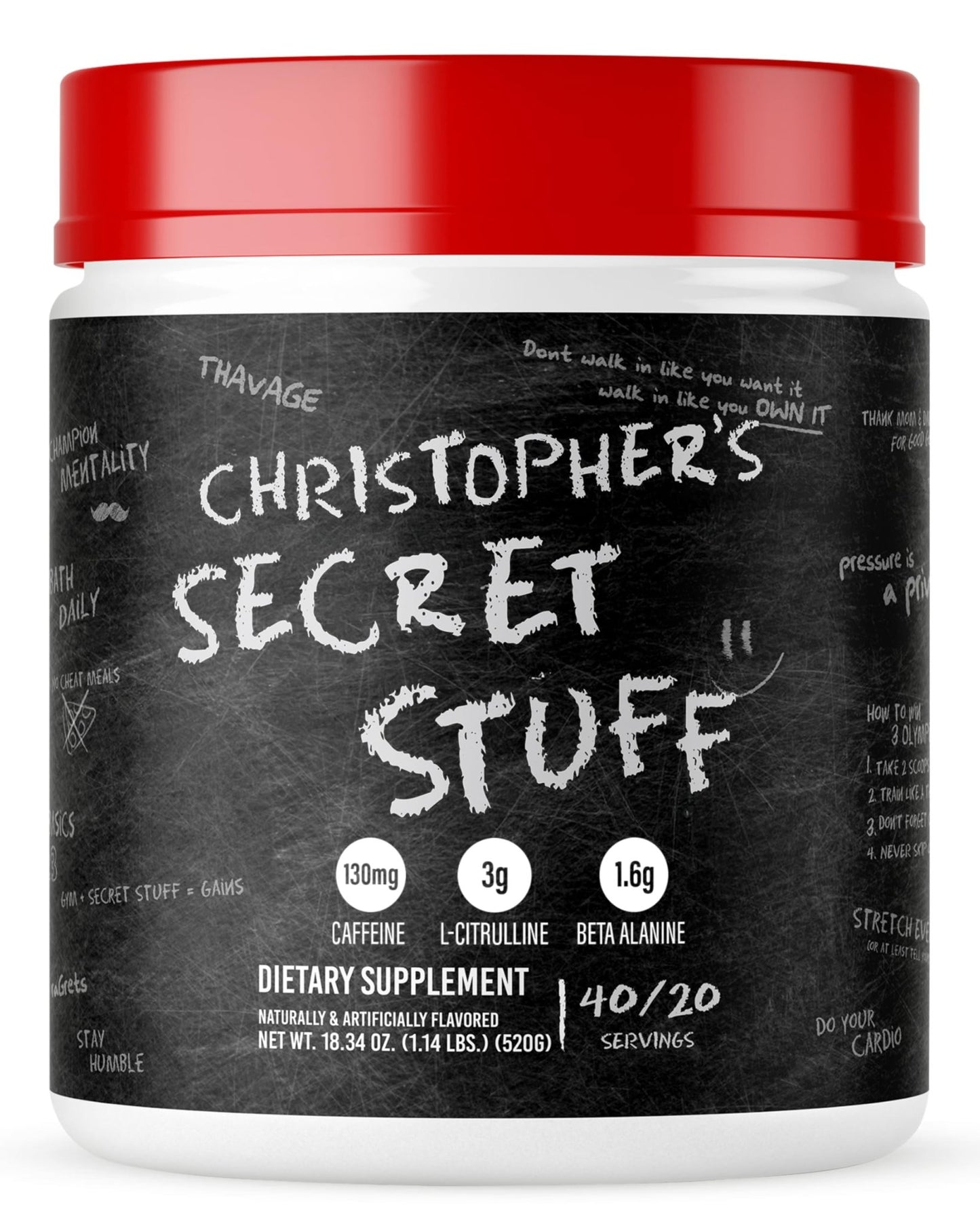 RAW Christopher's Secret Stuff Pre Workout Powder, Thavage (Tastes Like Winning) - Chris Bumstead CBUM Preworkout Supplement for Men & Women - Working Out, Hydration & Energy - 40 Servings - dailyvitalstore