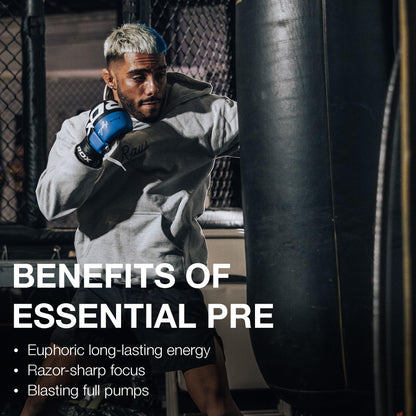 RAW Essential Pre-Workout Powder (Fruit Burst) - Chris Bumstead Sports Nutrition Supplement for Men & Women - Preworkout Energy Powder with Caffeine - dailyvitalstore