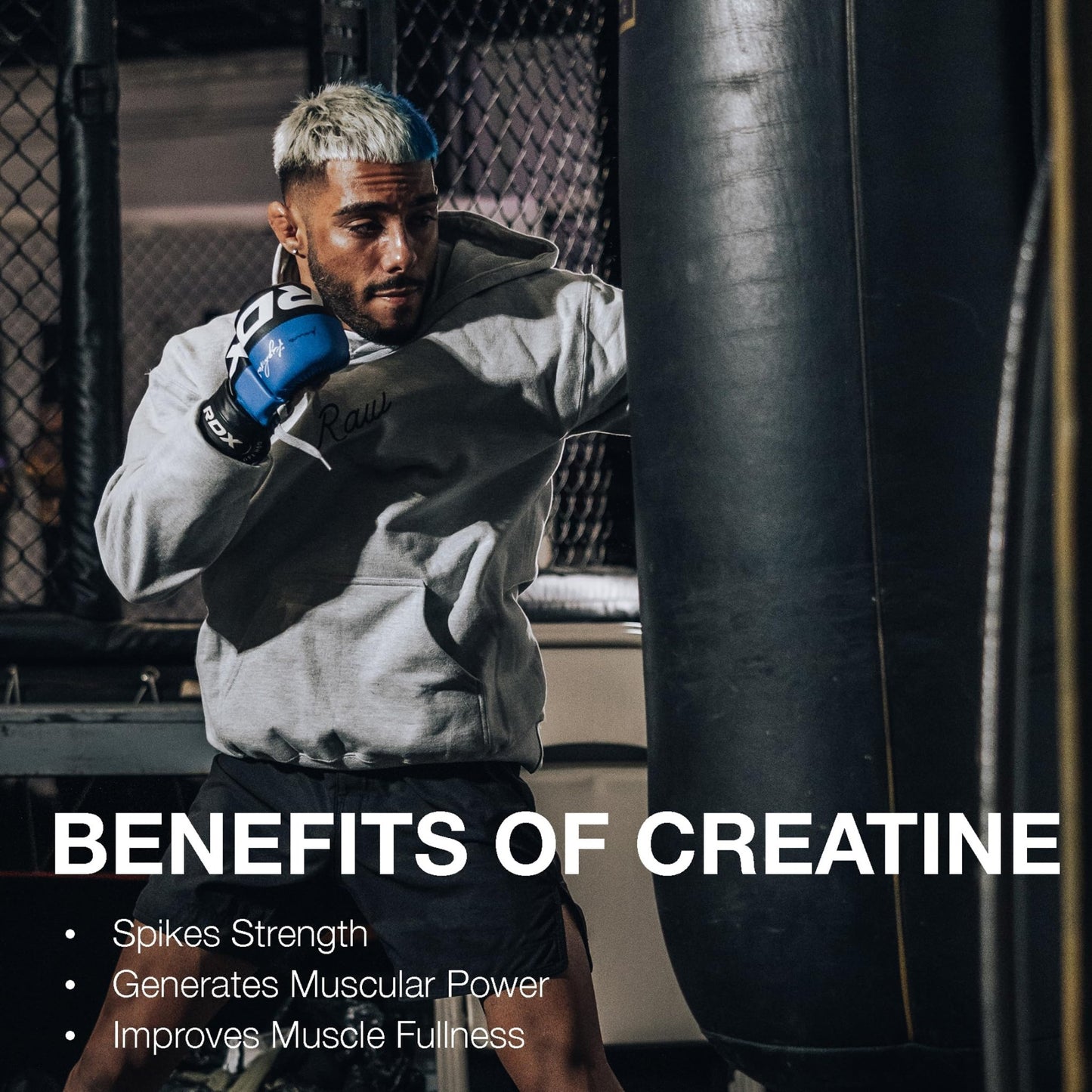 RAW Nutrition Creatine Monohydrate Powder, Fruit Punch (30 Servings) - Micronized Creatine Monohydrate Supplement for Workout Performance, Build Muscle & Strength - dailyvitalstore