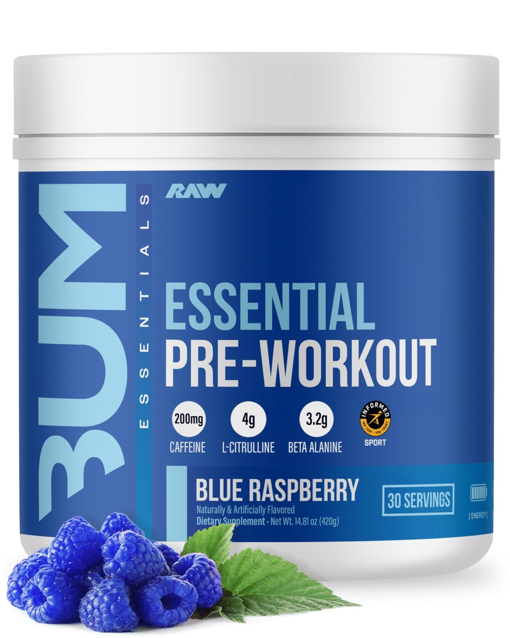 RAW Nutrition - Essential Pre - Chris Bumstead Pre Workout Formula, Sports Nutrition Pre-Workout Powders | Men & Womens Drink, Energy Powder - dailyvitalstore