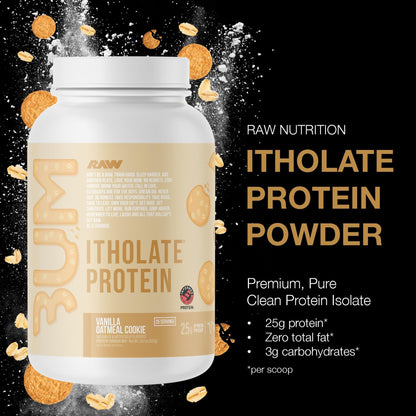 RAW Whey Isolate Protein Powder, Vanilla Oatmeal Cookie (CBUM Itholate Protein) - 100% Grass-Fed Sports Nutrition for Muscle Growth & Recovery - Low-Fat, Low Carb - dailyvitalstore