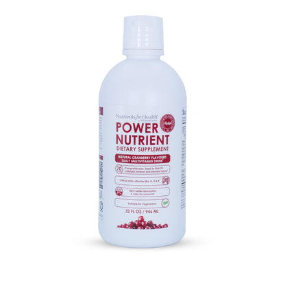 Rawleigh Power Nutrient: 32 fl oz for 1 Month - Cranberry Flavor, Daily Multivitamin Liquid Supplement for Men, Women with VIT. A - zinc & 70 Colloidal Trace Minerals, Vegetarian-Friendly, GMO Free - dailyvitalstore