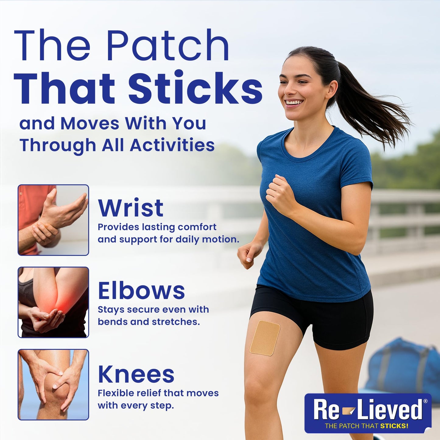 Re-Lieved 4% Lidocaine Patches Maximum Strength - Aluminum-Free, Water Resistant and USA Made -Superior Sticking Pain Relief Patches Quickly Relieves Back, Joints and Muscle Pain-3x6 Inches (31 Count) - dailyvitalstore