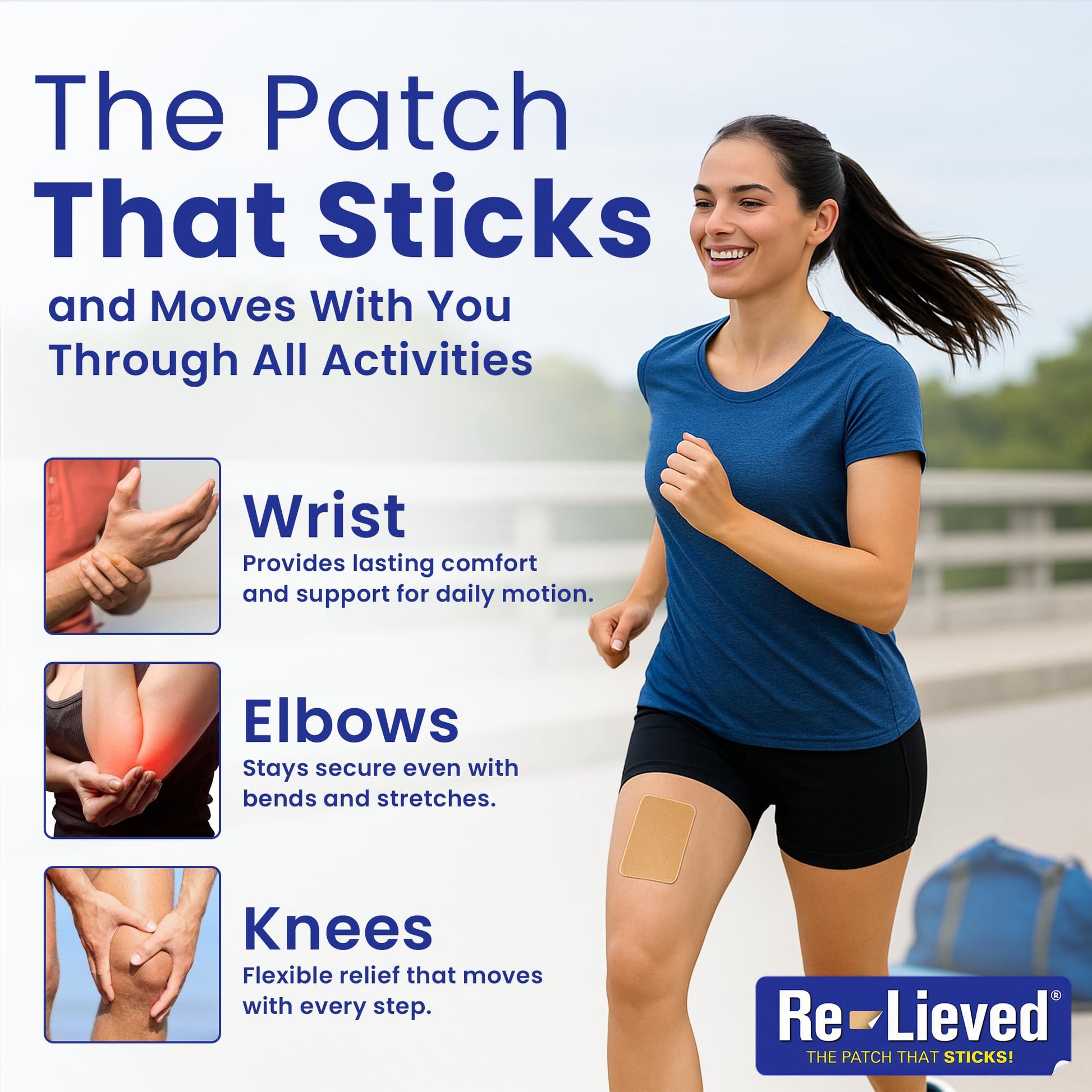 Re-Lieved 4% Lidocaine Patches Maximum Strength - Aluminum-Free, Water Resistant and USA Made -Superior Sticking Pain Relief Patches Quickly Relieves Back, Joints and Muscle Pain-3x6 Inches (31 Count) - dailyvitalstore