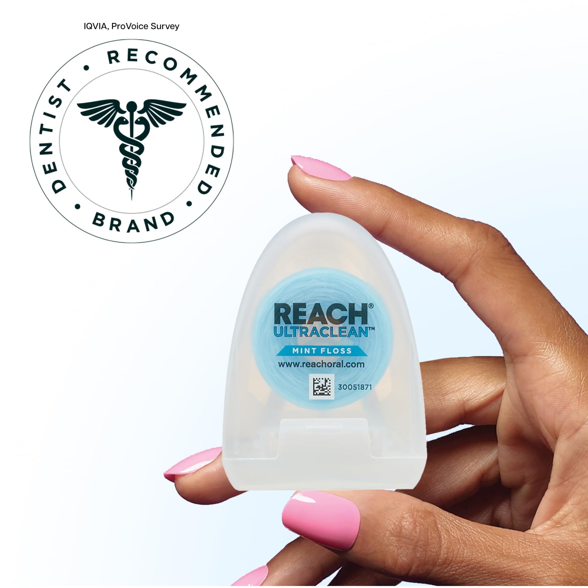 REACH Ultraclean Dental Floss, Mint, Plaque Remover for Teeth, Shred Resistant, Waxed, Easy on Gums & Teeth, Mint, Oral Care - dailyvitalstore
