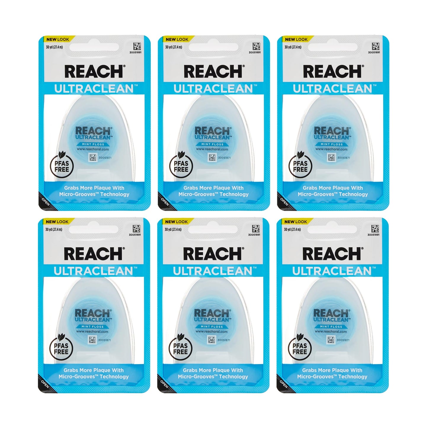 REACH Ultraclean Dental Floss, Mint, Plaque Remover for Teeth, Shred Resistant, Waxed, Easy on Gums & Teeth, Mint, Oral Care - dailyvitalstore