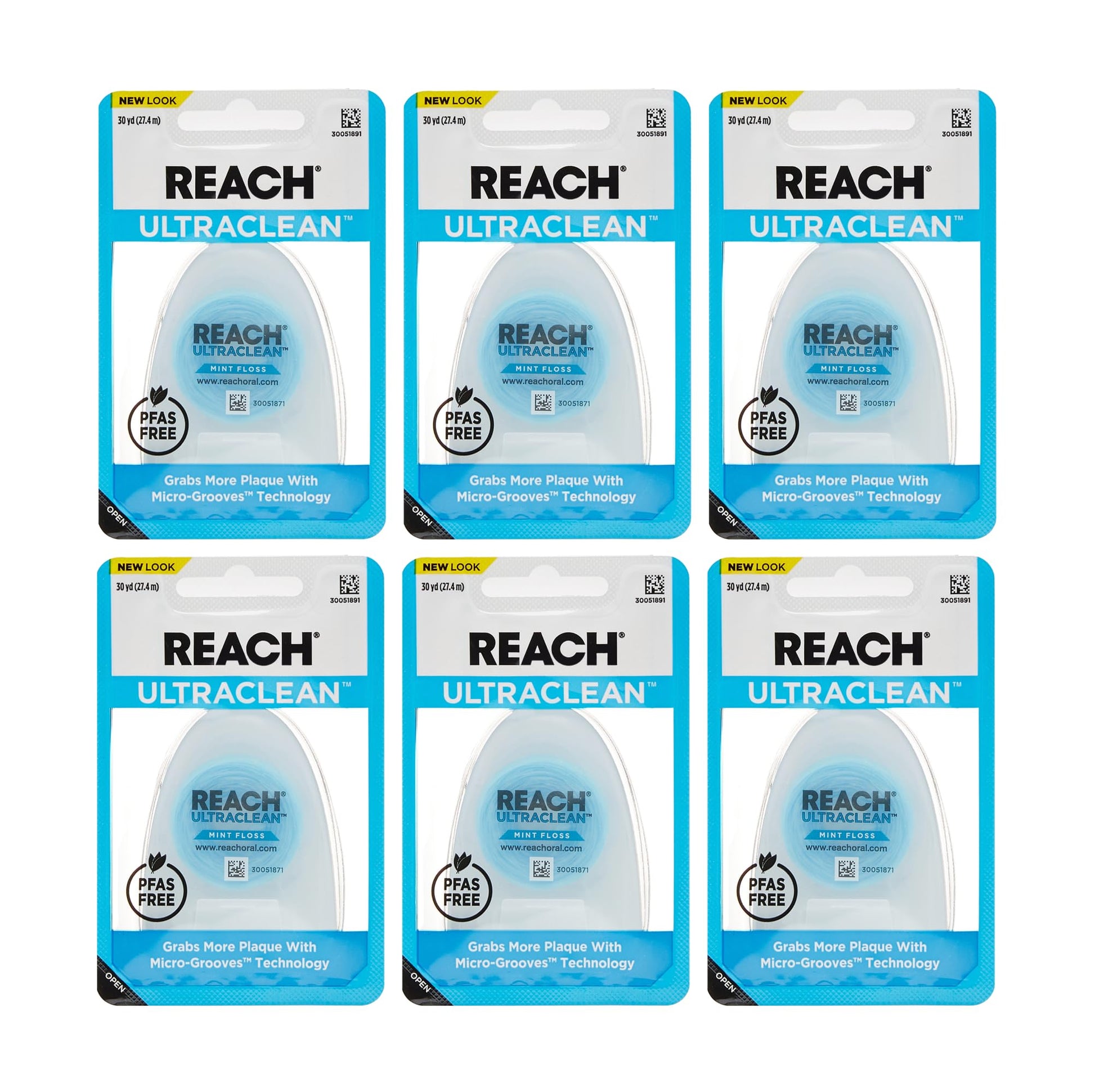 REACH Ultraclean Dental Floss, Mint, Plaque Remover for Teeth, Shred Resistant, Waxed, Easy on Gums & Teeth, Mint, Oral Care - dailyvitalstore