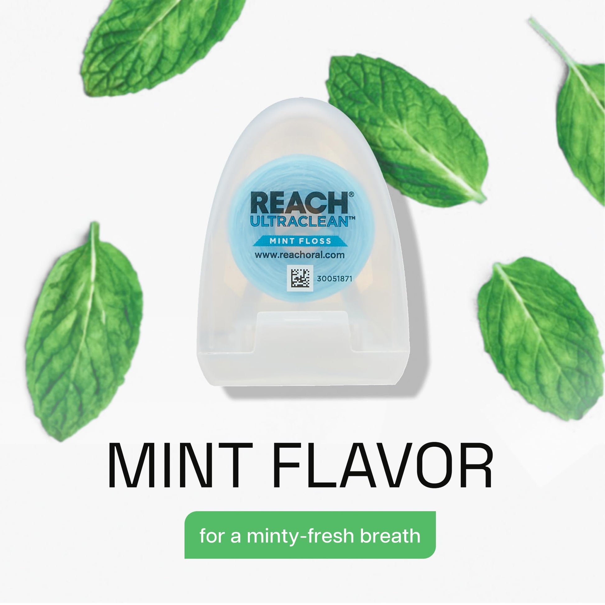 REACH Ultraclean Dental Floss, Mint, Plaque Remover for Teeth, Shred Resistant, Waxed, Easy on Gums & Teeth, Mint, Oral Care - dailyvitalstore
