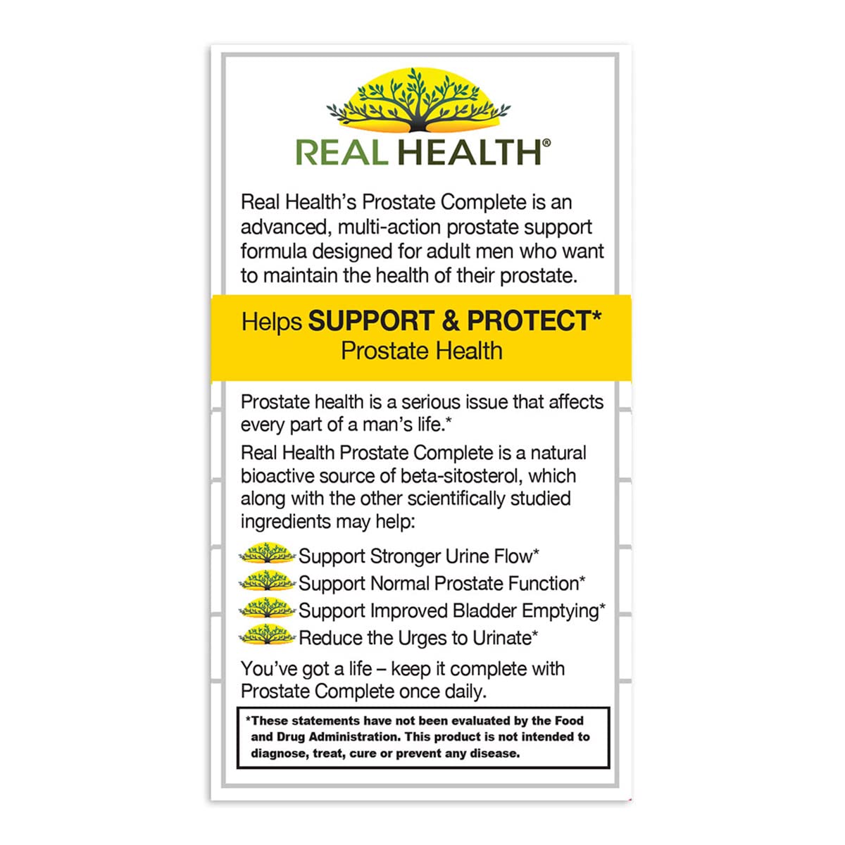 Real Health The Prostate Formula - Prostate Health Supplements for Men, Saw Palmetto Formula for Healthy Bladder and Urinary Support, - dailyvitalstore