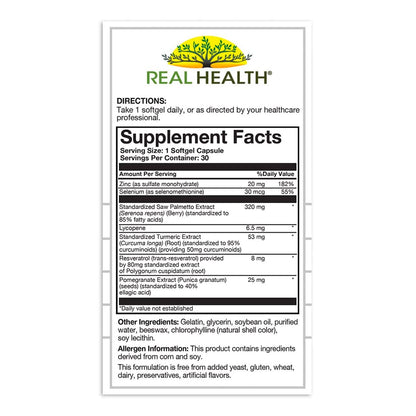 Real Health The Prostate Formula - Prostate Health Supplements for Men, Saw Palmetto Formula for Healthy Bladder and Urinary Support, - dailyvitalstore