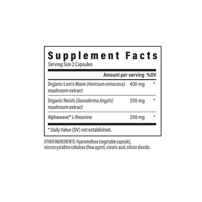 Real Mushrooms Calm Lions Mane Capsules (90 Count) – 400mg Organic Lions Mane Fruiting Body Extracts, 200mg Organic Reishi, 200mg AlphaWave L-Theanine for Calm Clarity & Relaxed Alertness, 90ct - dailyvitalstore