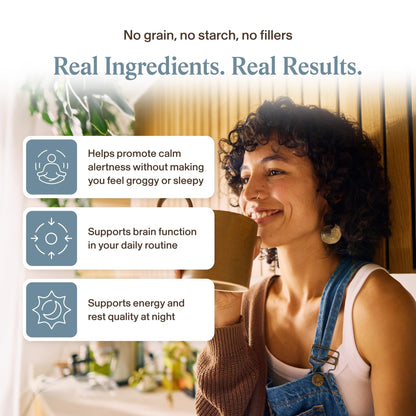 Real Mushrooms Calm Lions Mane Capsules (90 Count) – 400mg Organic Lions Mane Fruiting Body Extracts, 200mg Organic Reishi, 200mg AlphaWave L-Theanine for Calm Clarity & Relaxed Alertness, 90ct - dailyvitalstore