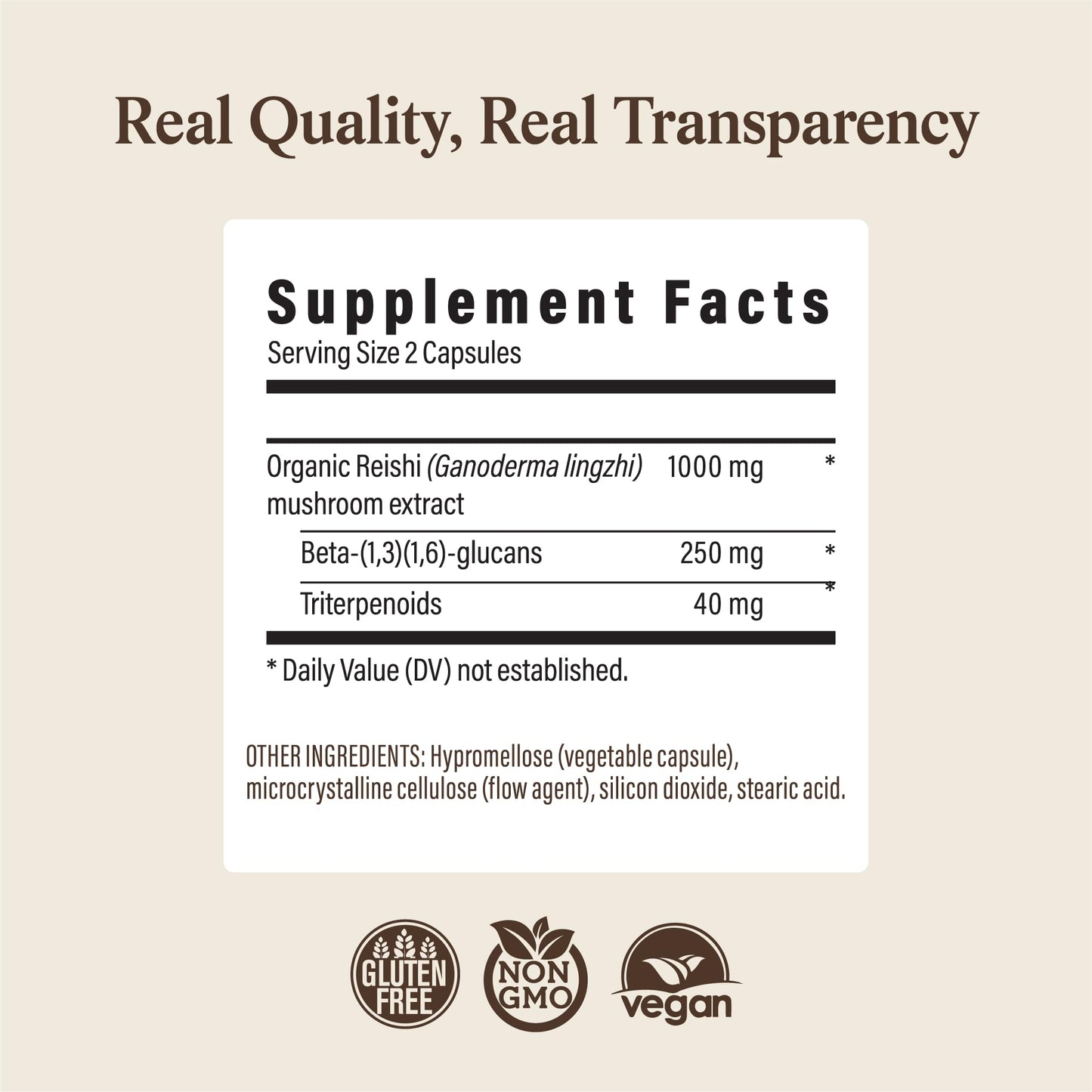 Real Mushrooms Reishi Mushroom Capsules - Handpicked Organic Mushroom Extracts - dailyvitalstore