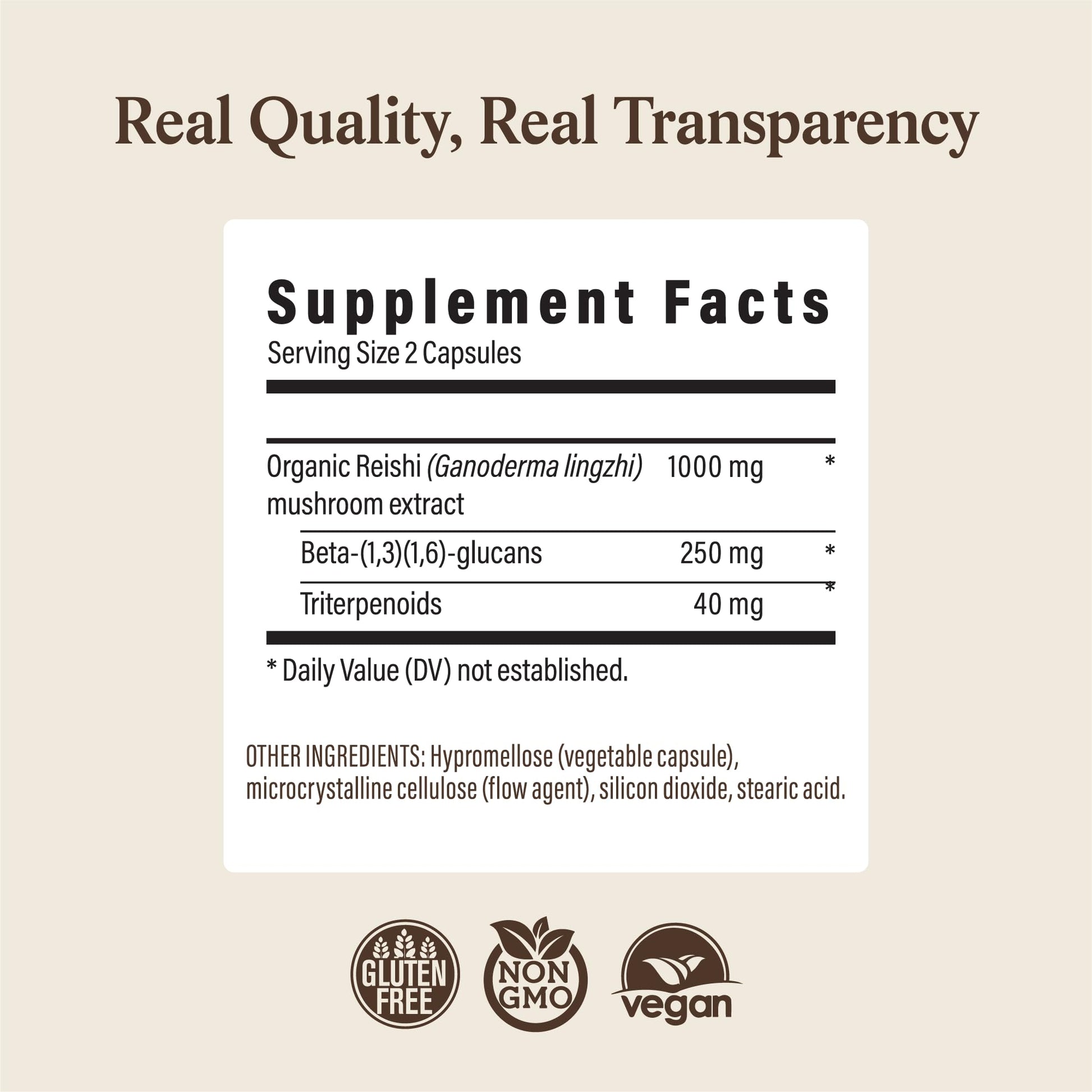 Real Mushrooms Reishi Mushroom Capsules - Handpicked Organic Mushroom Extracts - dailyvitalstore