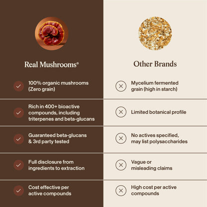 Real Mushrooms Reishi Mushroom Capsules - Handpicked Organic Mushroom Extracts - dailyvitalstore