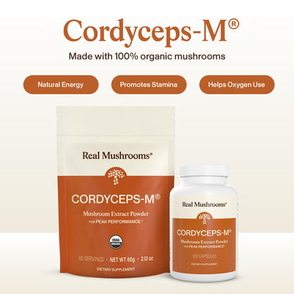 Real Mushrooms Supplement Capsules - Cordyceps Mushroom Powder Rich in Beta Glucans - Mushroom Pills Cordyceps for Energy and Performance - Vegan, Non-GMO, No Grain Fillers, 120 ct - dailyvitalstore