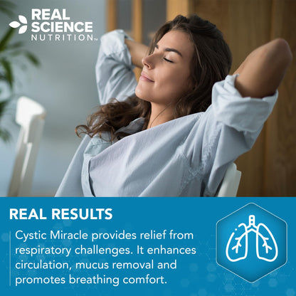 Real Science Cystic Miracle - Lung Support Supplement for Breathing Support and Mucus Clearance – with Vinitrox & GABA to Help Clear Lungs and Aid Respiratory Health, Made in USA, 60 Caps - dailyvitalstore