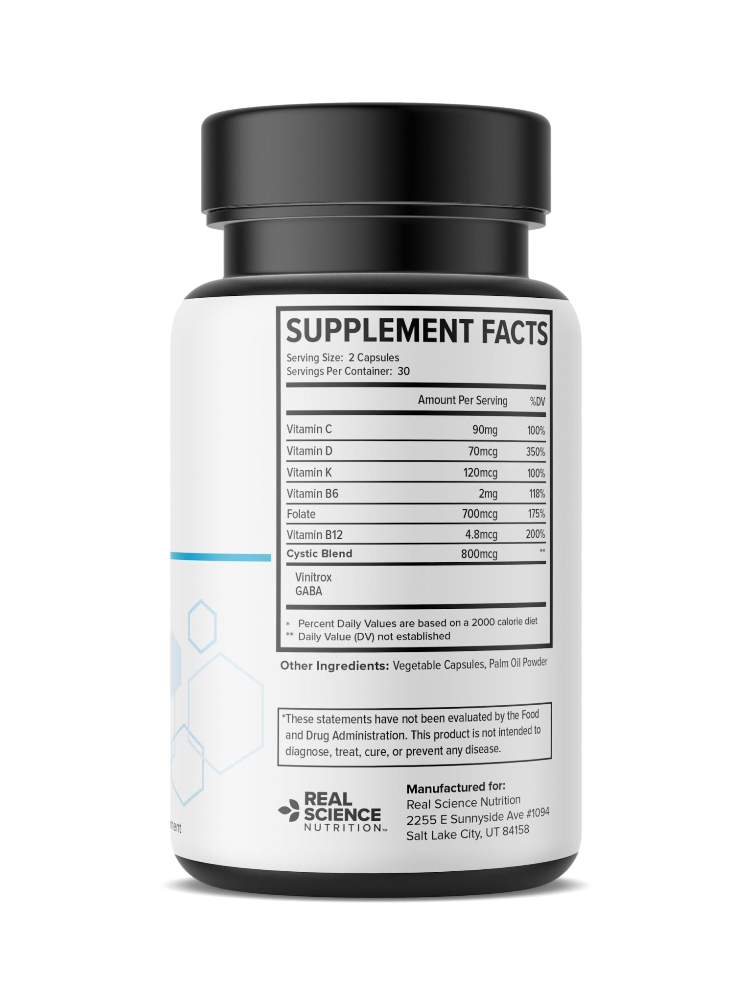Real Science Cystic Miracle - Lung Support Supplement for Breathing Support and Mucus Clearance – with Vinitrox & GABA to Help Clear Lungs and Aid Respiratory Health, Made in USA, 60 Caps - dailyvitalstore