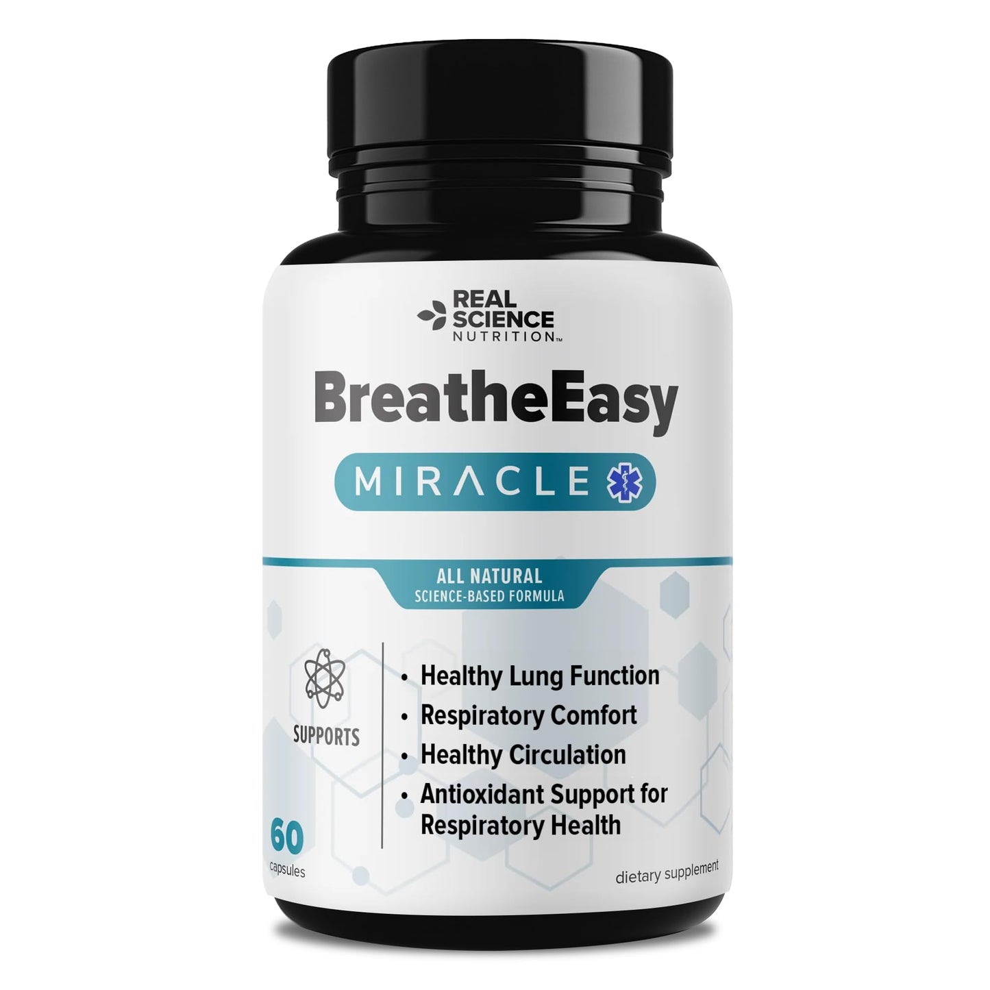 Real Science Nutrition BreatheEasy Lung Support Supplement for Lung Health & Respiratory Wellness – Lung Cleanse Formula with Vinitrox, GABA for Circulation Support - Made in USA - 60 Capsules - dailyvitalstore