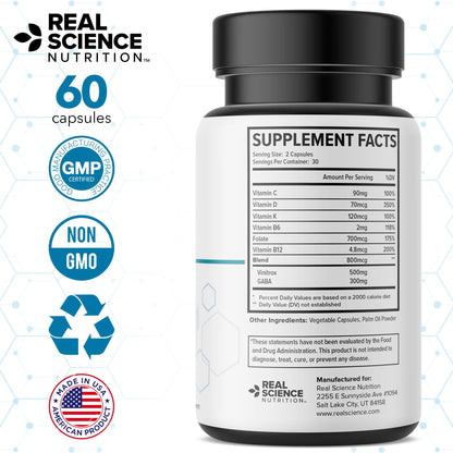 Real Science Nutrition BreatheEasy Lung Support Supplement for Lung Health & Respiratory Wellness – Lung Cleanse Formula with Vinitrox, GABA for Circulation Support - Made in USA - 60 Capsules - dailyvitalstore