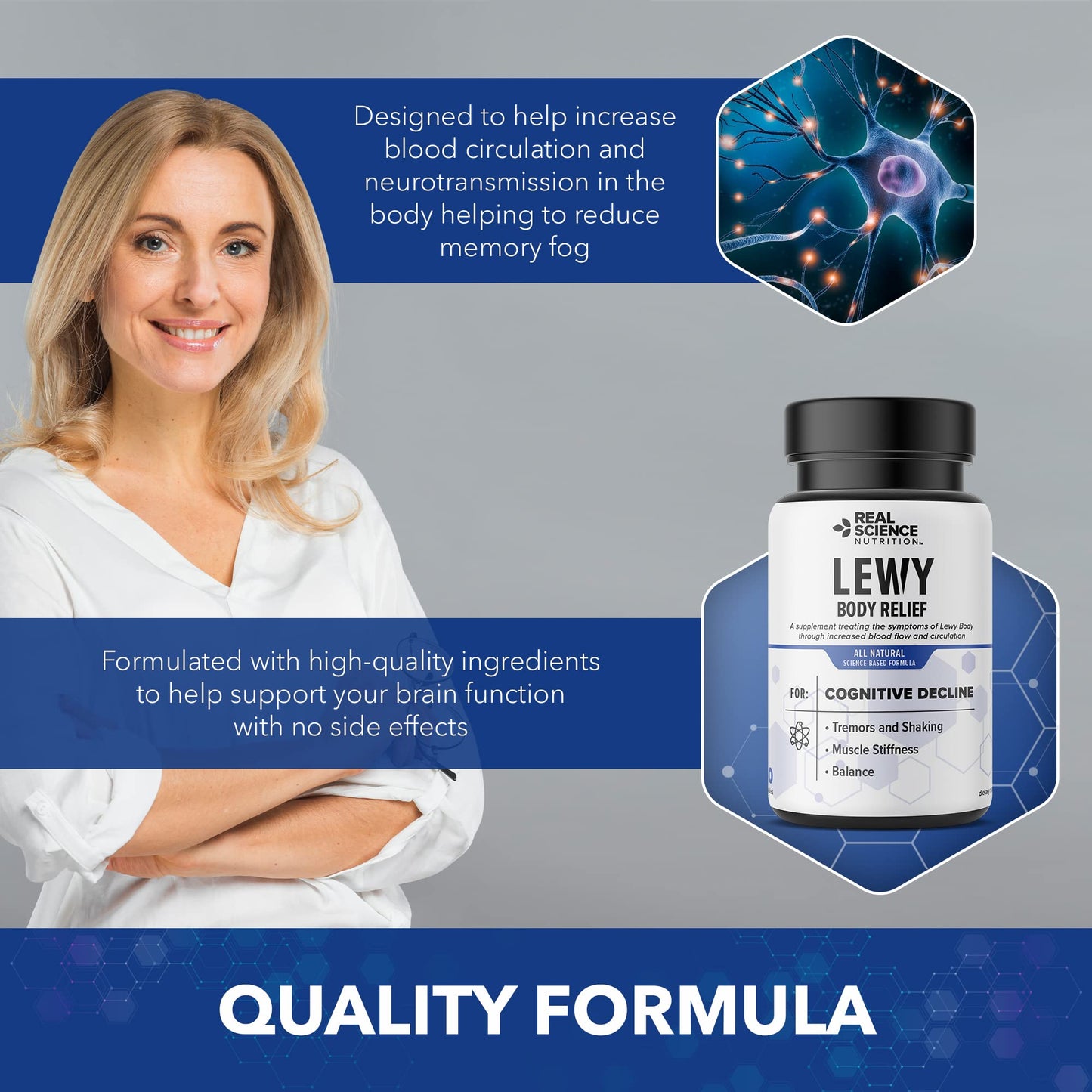 Real Science Nutrition Offers Lew-X - A Nutritional Supplement Formulated for Lewy Body Relief to Support Memory & Clarity, Cognitive Enhancement, Relieve Tremors, Shaking, and Muscle Stiffness, - dailyvitalstore