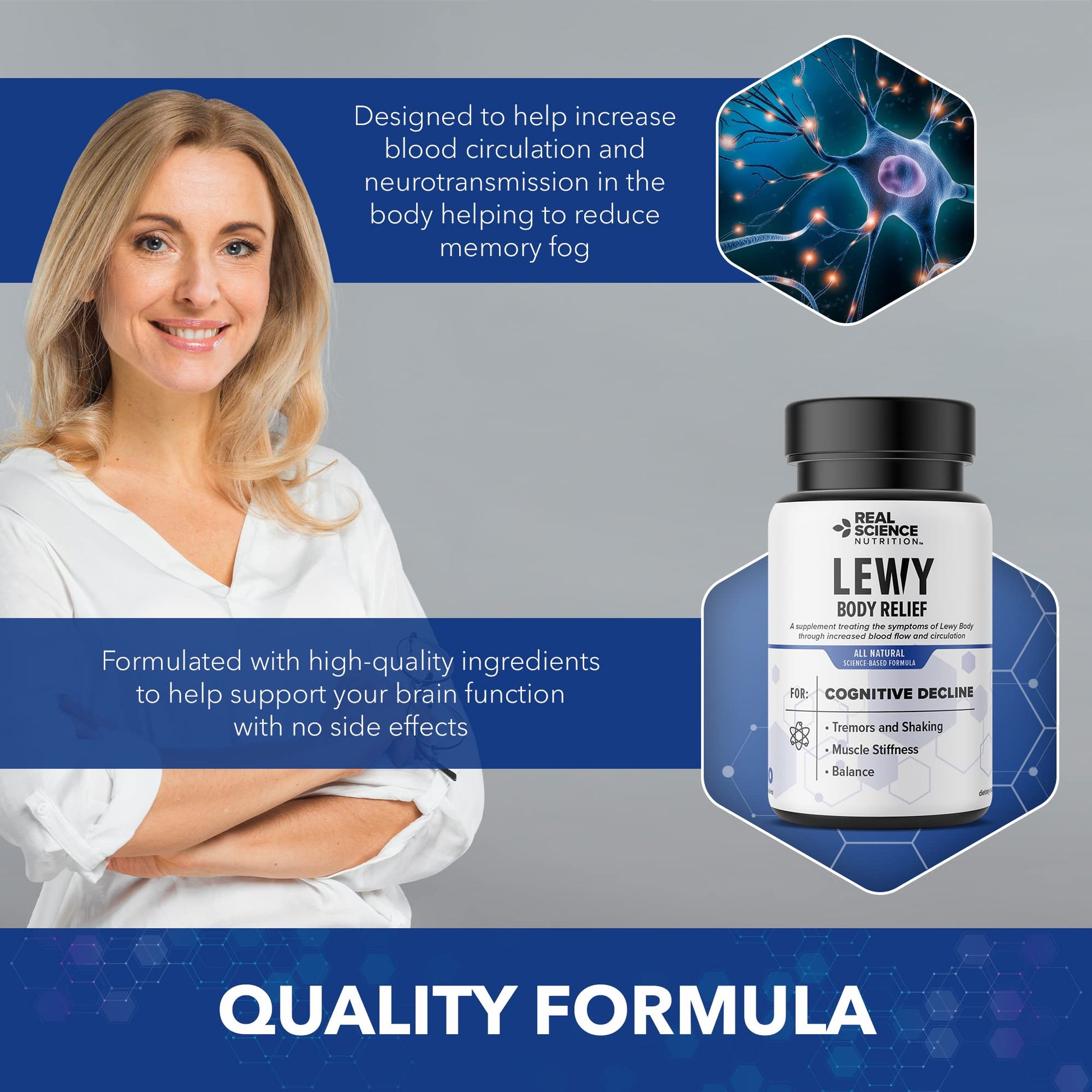 Real Science Nutrition Offers Lew-X - A Nutritional Supplement Formulated for Lewy Body Relief to Support Memory & Clarity, Cognitive Enhancement, Relieve Tremors, Shaking, and Muscle Stiffness, - dailyvitalstore