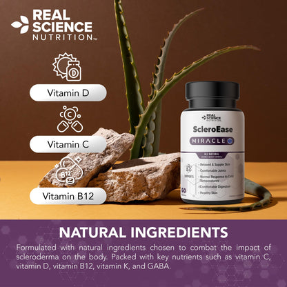 Real Science Nutrition ScleroEase Miracle Offers Relief to sufferers of Scleroderma, Supporting Flexible & Supple Skin, Comfortable Joint Movement, Comfortable Digestion, and Healthy Skin - dailyvitalstore