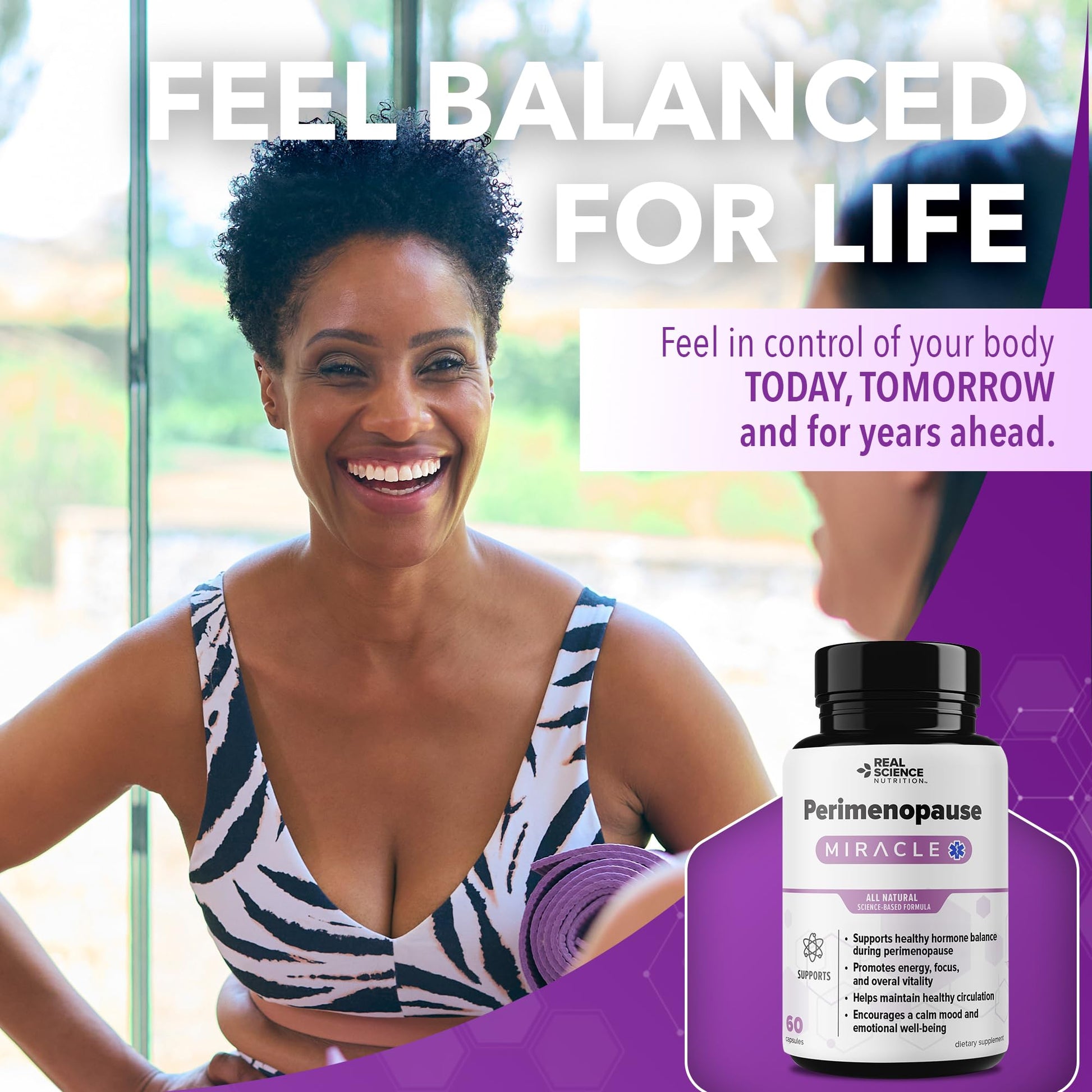 Real Science Perimenopause Supplements for Women for Hormone Balance & Energy Support – Nitric Oxide Formula with Vinitrox, GABA & Essential Vitamins for Hot Flashes, Mood & Energy – 60 Caps - dailyvitalstore