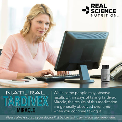 Real Science Tardivex All Natural Nerve Support Supplement for Neurological Balance - Includes Vinitrox, GABA & Essential Vitamins for Controlled Movement & Coordination - Made in USA, 60 Caps - dailyvitalstore