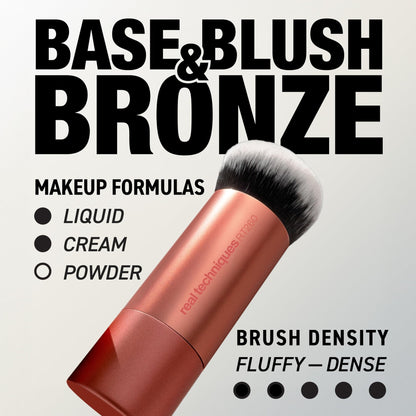 Real Techniques Bubble Blending Makeup Brush, Multipurpose Foundation Brush For Liquid, Cream, & Powder Products, Unique Round Brush Head, Synthetic Bristles, Vegan & Cruelty Free, 1 Count - dailyvitalstore