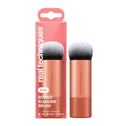 Real Techniques Bubble Blending Makeup Brush, Multipurpose Foundation Brush For Liquid, Cream, & Powder Products, Unique Round Brush Head, Synthetic Bristles, Vegan & Cruelty Free, 1 Count - dailyvitalstore