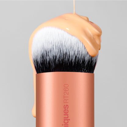 Real Techniques Bubble Blending Makeup Brush, Multipurpose Foundation Brush For Liquid, Cream, & Powder Products, Unique Round Brush Head, Synthetic Bristles, Vegan & Cruelty Free, 1 Count - dailyvitalstore