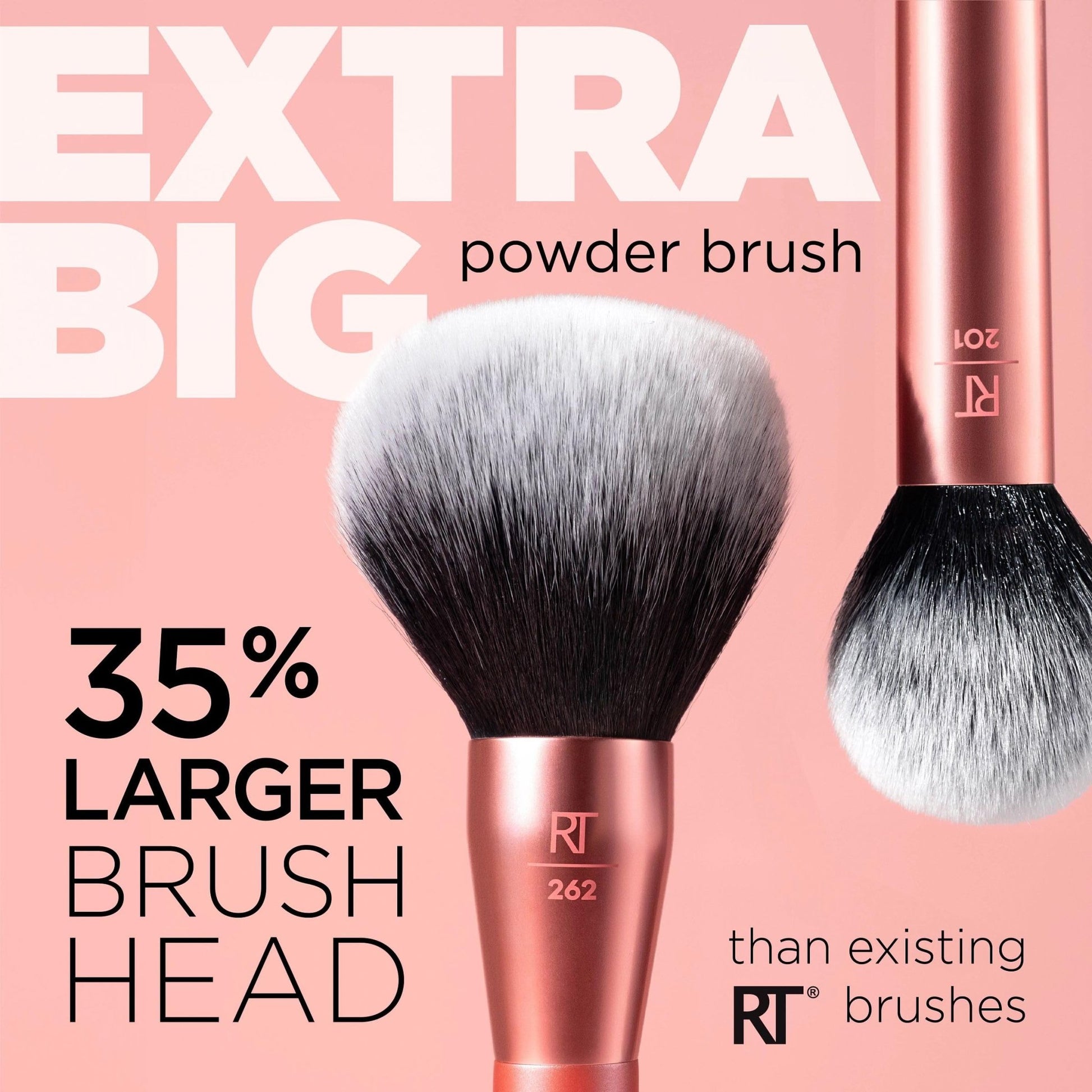 Real Techniques Extra Big Powder Brush, Large Makeup Brush For Powder, Fluffy Head For All-Over Setting, XL Oversized Brush For Quick Application, Cruelty-Free, Synthetic Bristles, 1 Count - dailyvitalstore
