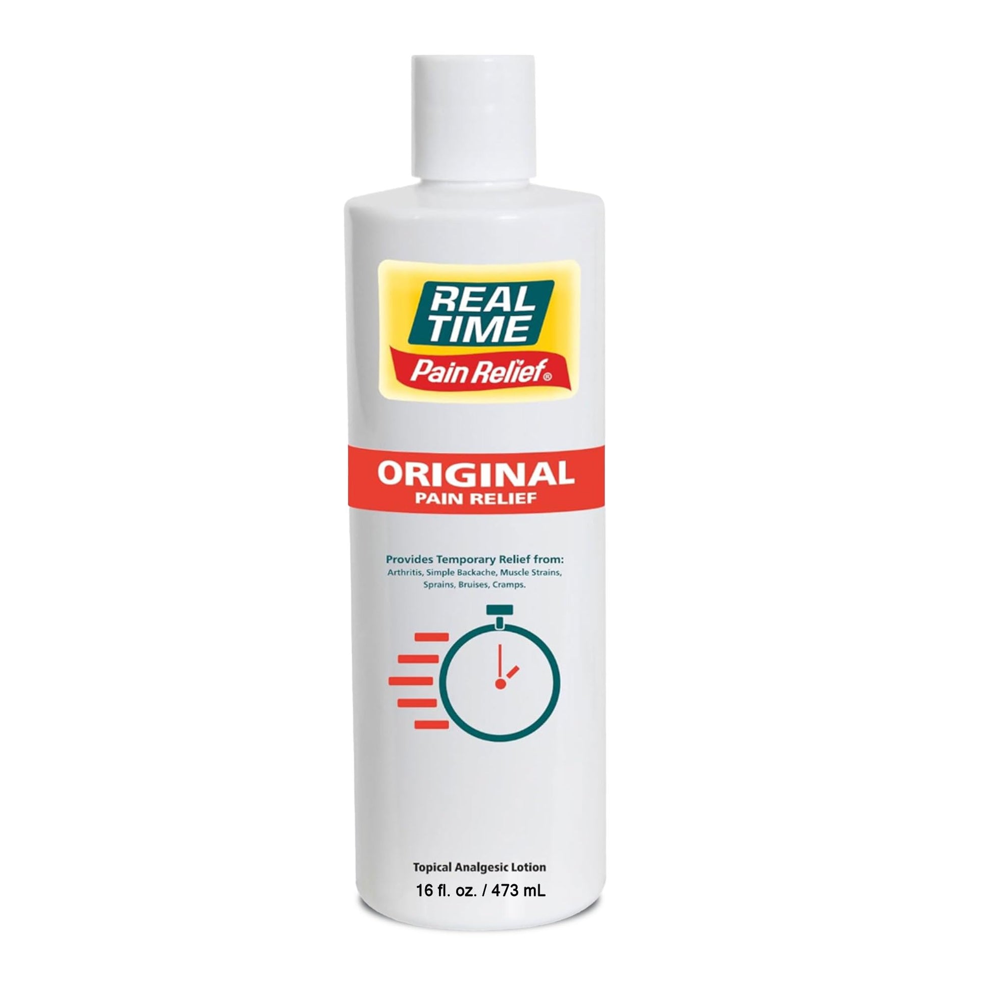 Real Time Pain Relief Cream 16oz Bottle | 17 Natural Ingredients: 1.25% Menthol, Arnica & MSM | Muscle Strain & Joint Discomfort Relief for Arthritis, Cramps, Sprains, Bruises, Hands, Back & Knee Pain - dailyvitalstore
