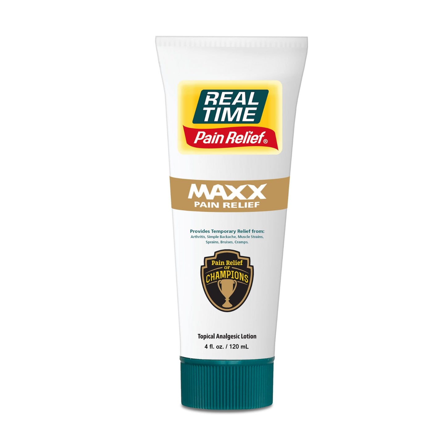 Real Time Pain Relief MAXX 4oz Tube | 18 Natural Ingredients: Arnica, Menthol & Peppermint | Maximum Strength Muscle Pain Relief Lotion for Arthritis, Hands, Ankles, Back, Shoulders, Knees & Joints - dailyvitalstore