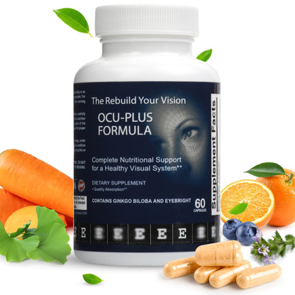 Rebuild Your Vision Ocu-Plus Formula – Eye Health Supplement with Lutein & Zeaxanthin – Supports Visual Clarity, Night Vision & Macular Health – with Bilberry, Ginkgo Biloba & NAC – 60 Capsules - dailyvitalstore