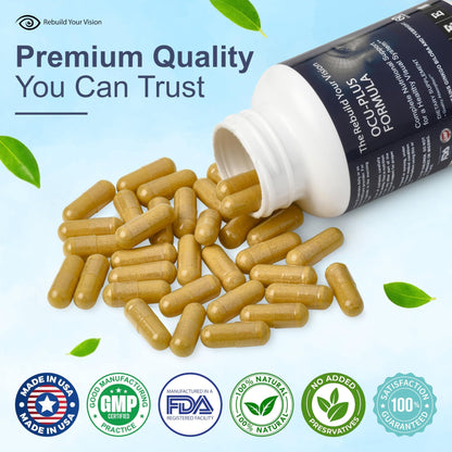 Rebuild Your Vision Ocu-Plus Formula – Eye Health Supplement with Lutein & Zeaxanthin – Supports Visual Clarity, Night Vision & Macular Health – with Bilberry, Ginkgo Biloba & NAC – 60 Capsules - dailyvitalstore