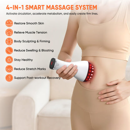 Rechargeable Lymphatic Drainage Massager & Cellulite Massage Tool with 3000mAh,Fascia Blaster for Reduce Stretch Marks for Legs, Arms & Belly,Body Sculpting Machine with Microcurrent for Office Travel - dailyvitalstore