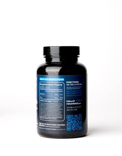 recomnd Nutrition - Man+ Formula, Energy Support, Muscle Support, and Prostate Health Supplements for Men with Vitamin E, Saw Palmetto, Red Korean Ginseng, and More, 120 Capsules - dailyvitalstore