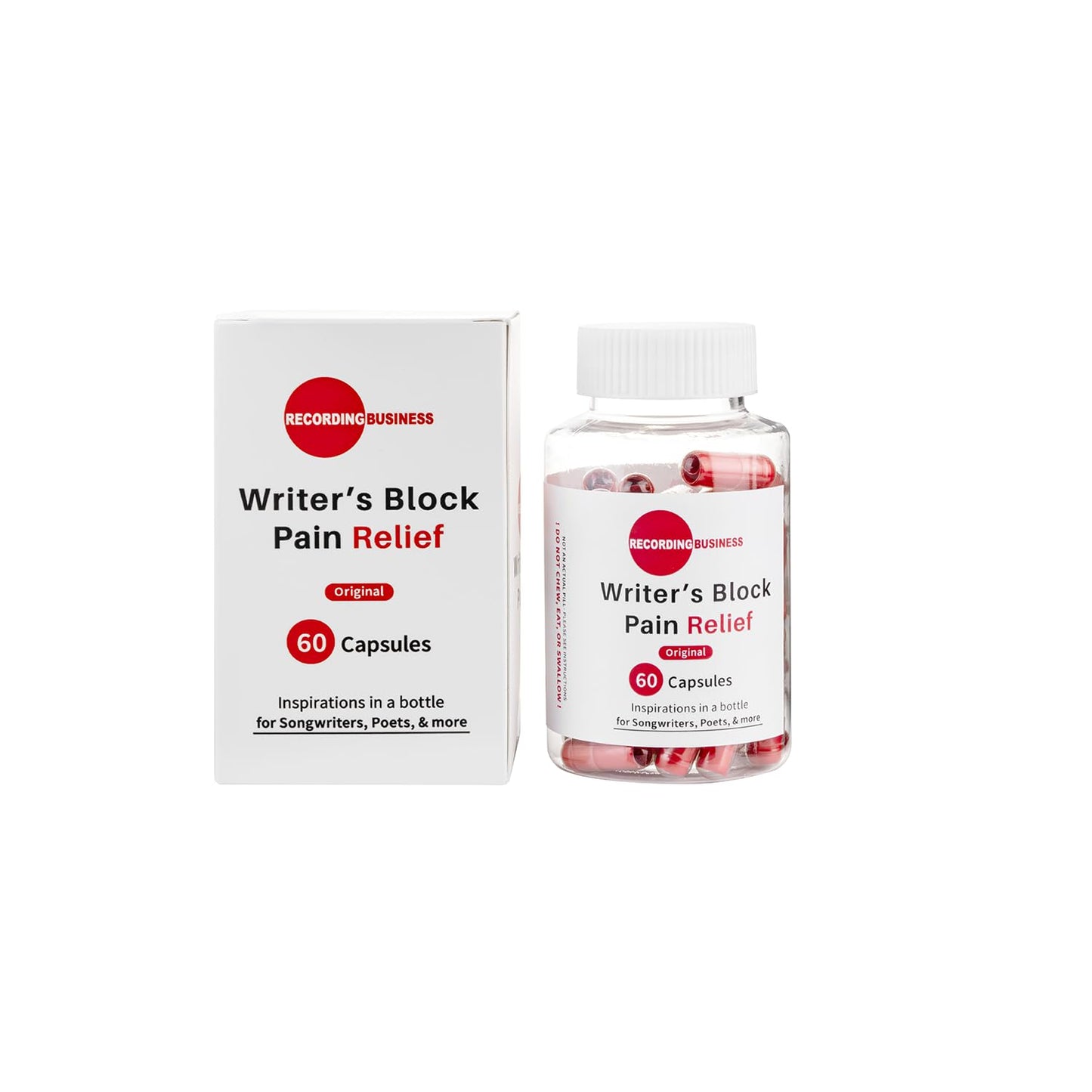 Recording Business Writer's Block Pain Relief (60 Original Songwriting Prompts in Capsules) for Artists/Musicians, Songwriters, & Poets - dailyvitalstore