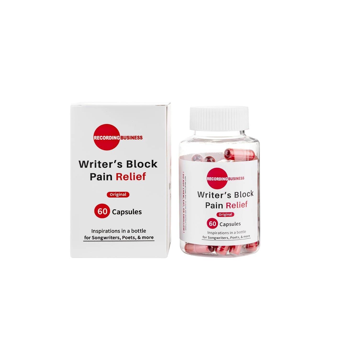 Recording Business Writer's Block Pain Relief (60 Original Songwriting Prompts in Capsules) for Artists/Musicians, Songwriters, & Poets - dailyvitalstore